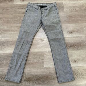 Kr3w K Slim Mens 33x32 Gray Jeans Fly Button Denim Tapered Skater Drawstring